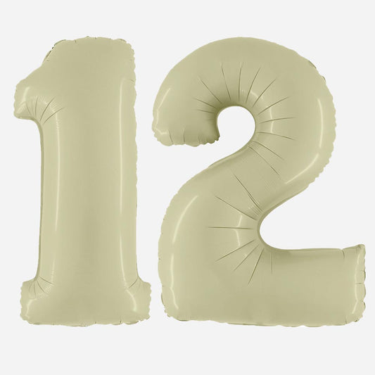 Ballons chiffre géant vert olive pour decoration anniversaire adulte