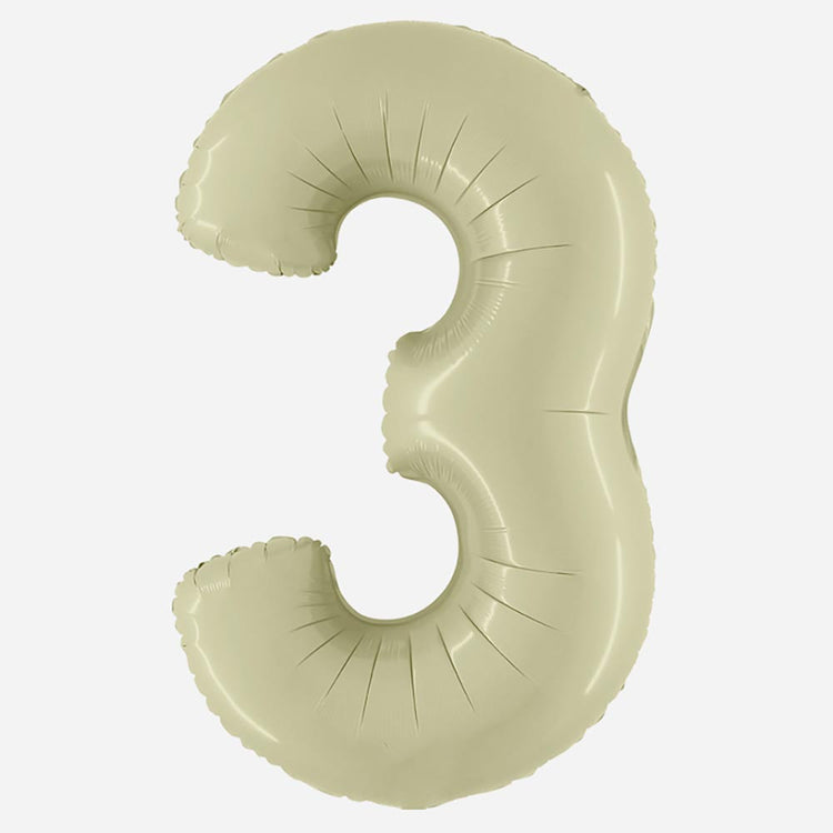 Ballon chiffre vert olive pour faire une decoration anniversaire chic