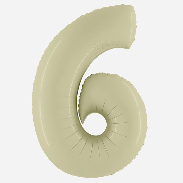 Decoration anniversaire adulte vintage : ballon chiffre vert olive