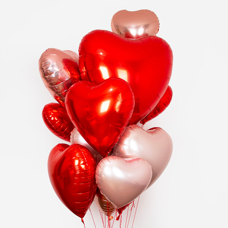 Decoration saint valentin, decoration mariage : grappe ballon géante coeurs