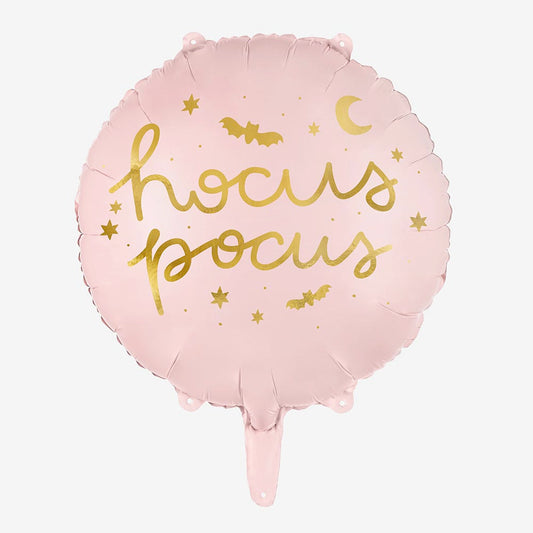 Decoration Halloween : ballon helium Hocus pocus rose pour Halloween