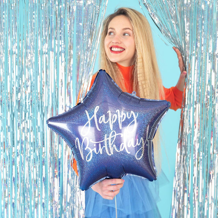 Ballon étoile happy birthday : deco anniversaire adulte