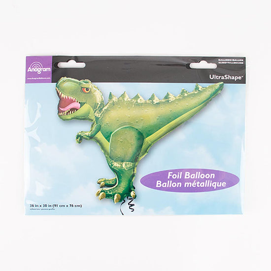 Ballon aluminium dinosaure pour decoration d'anniversaire enfant.