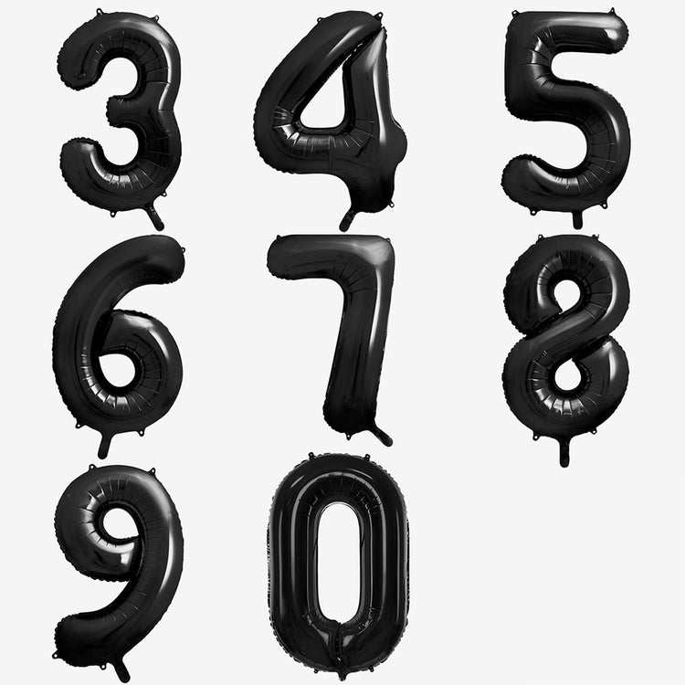 Décoration anniversaire : ballon chiffre noir géant