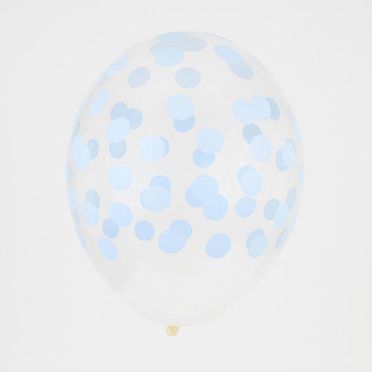 Ballons de baudruche transparents pois bleus clairs My Little Day