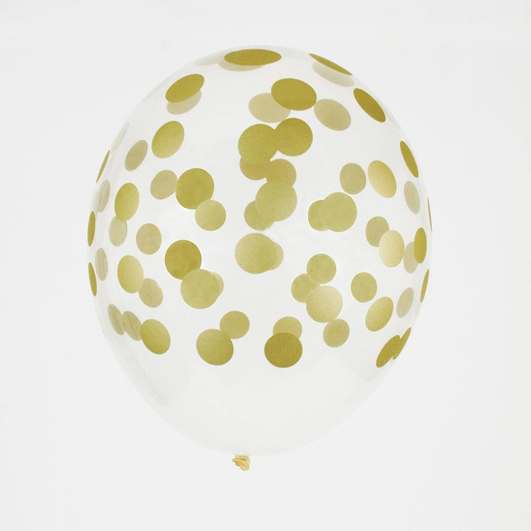 Ballons imprimés confettis dorés de My Little Day pour deco de fete ou mariage.