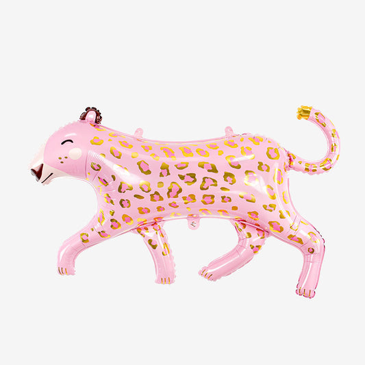 Deco anniversaire : ballon léopard rose pour anniversaire animaux safari