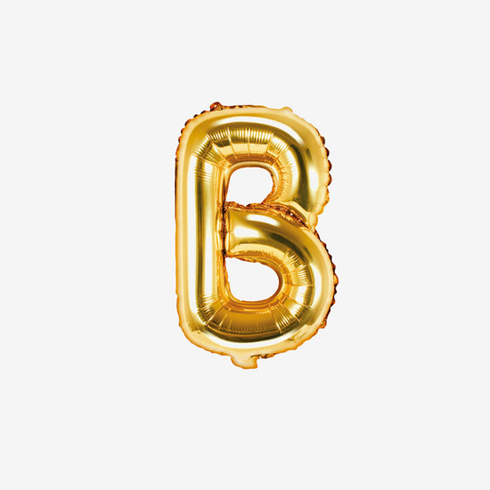 Petit ballon lettre doré B pour decoration anniversaire et decoration mariage