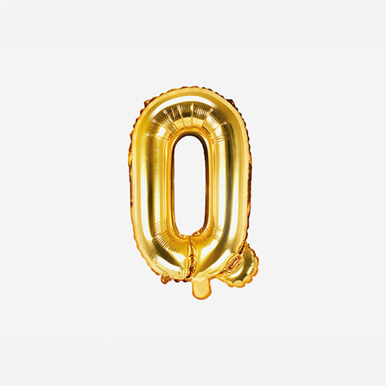 Petit ballon lettre doré Q pour decoration anniversaire et decoration mariage