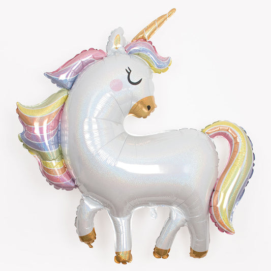 Ballon hélium licorne pastel pour anniversaire fille