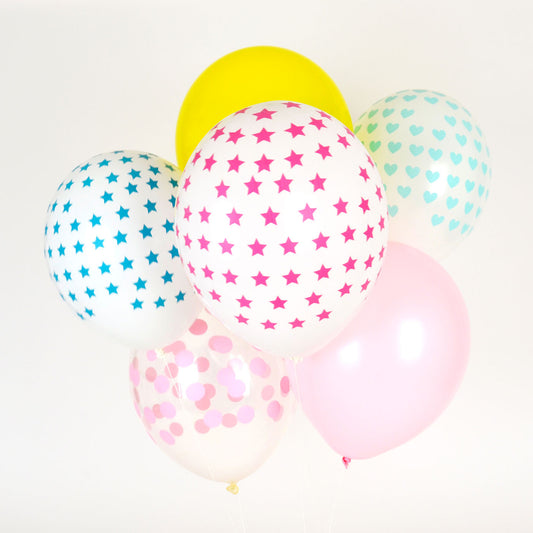 Anniversaire super-héros fille : ballons de baudruche étoiles roses