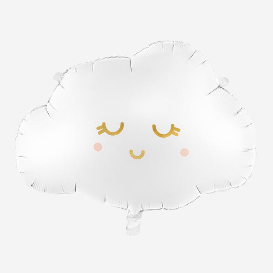 Ballon nuage souriant : decoration baby shower, anniversaire 1 an