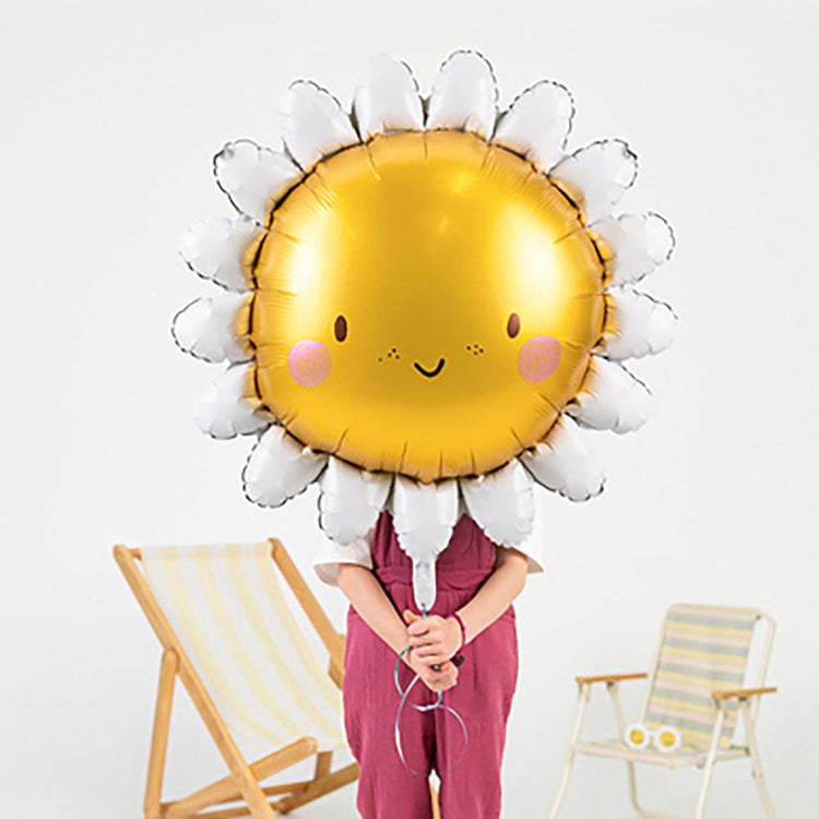 Ballon hélium marguerite pour decoration anniversaire 1 an fille