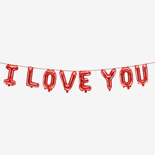 Guirlande de ballons mylar i love you pour decoration saint valentin