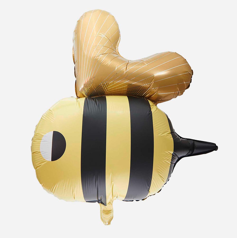 Grands ballons abeille en aluminium jaune et noir, 4 pièces