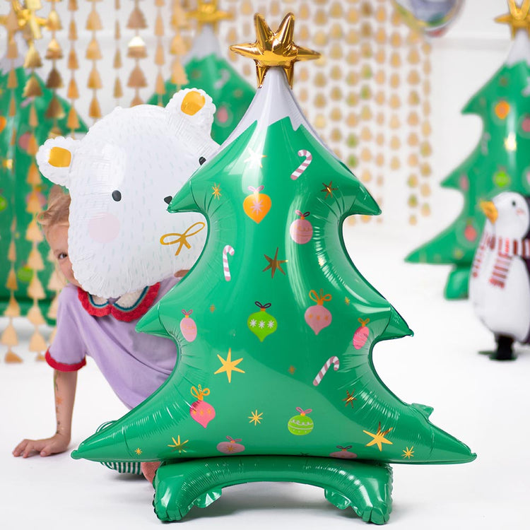 ballon helium sapin fetes de fin d'années decoration de noel