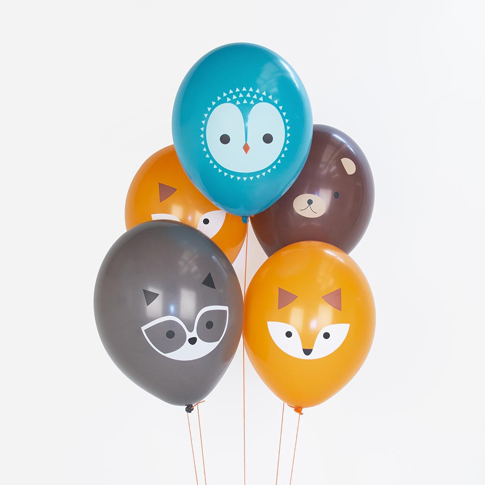 Déco anniversaire enfant : ballons de baudruche animaux de la forêt