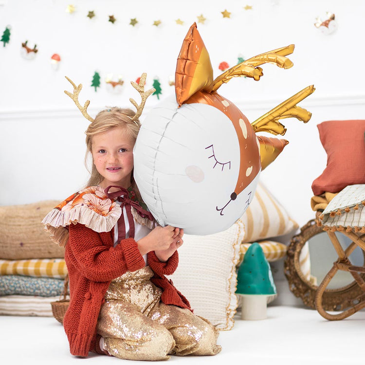 Décoration de noël cadeau ballon en forme de tête de renne