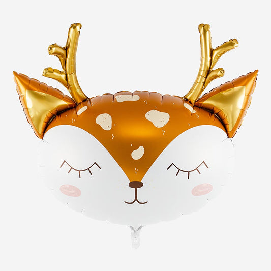 Ballon tete de renne aluminium àgonfler à l'helium ou à l'air normal