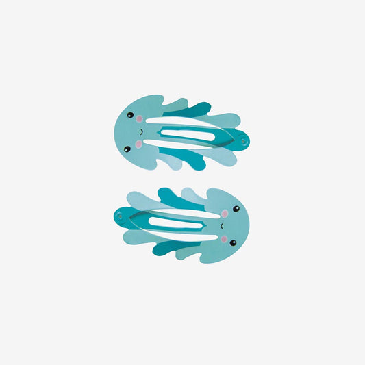 Idée cadeau invités anniversaire sirène : 2 barrettes octopus