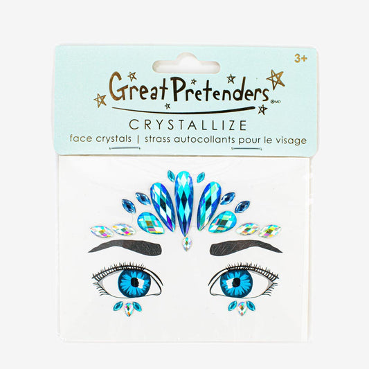 Déguisement anniversaire : stickers de visage bleus sirène