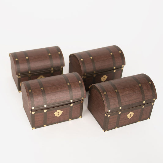 8 boites cadeau coffre au trésor pour invités anniversaire pirate