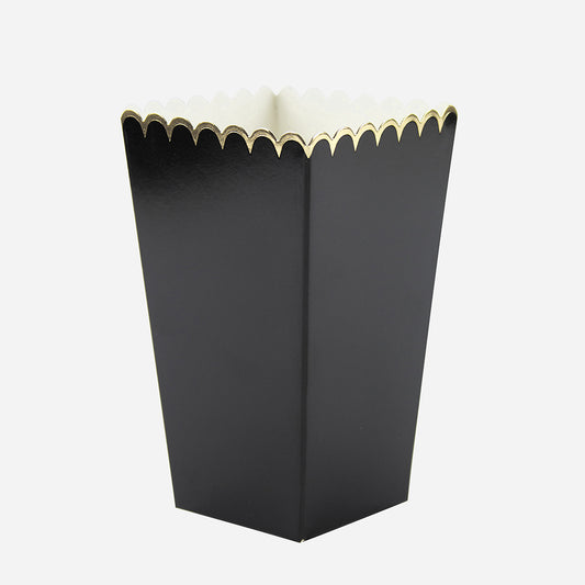 Boites de pop corn noir pour decoration d'anniversaire enfant