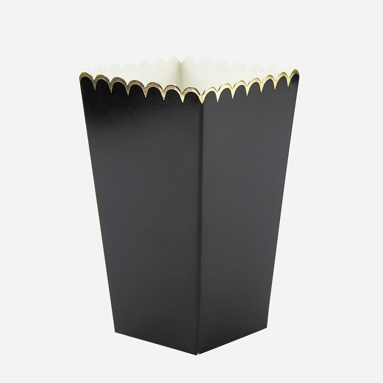 Boites de pop corn noir pour decoration d'anniversaire enfant