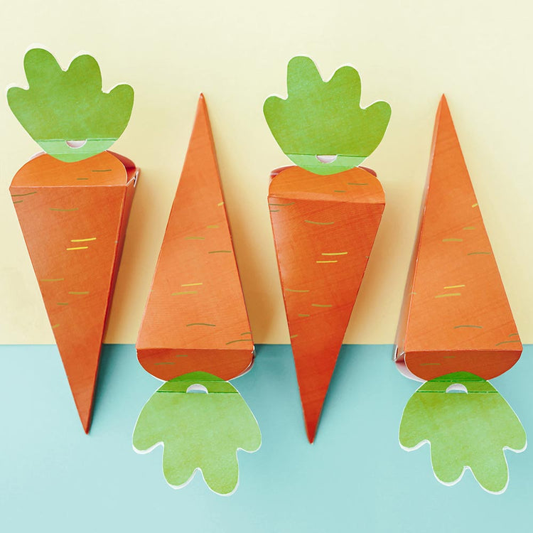6 boites cadeaux carrotte pour chasse aux oeufs de paques
