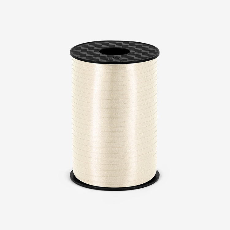 Rouleau de bolduc ficelle à ballons blanc crème pour deco de fete