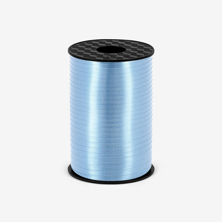 bobine de bolduc bleu metallique baby shower, anniversaire