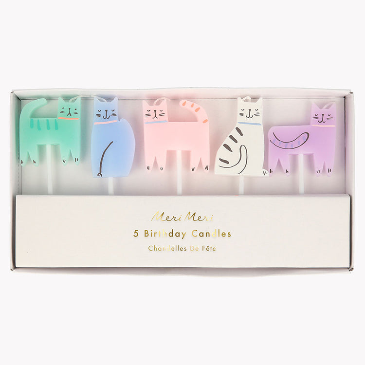 5 bougies chat pour décoration gateau annieversaire enfant animaux