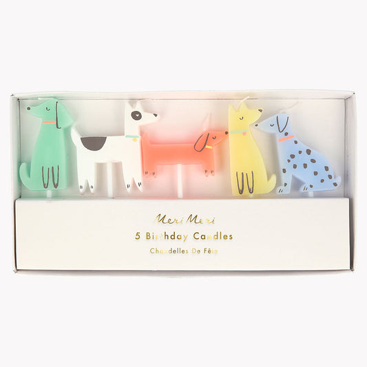 5 bougies anniversaire chien pour décoration gateau annieversaire enfant