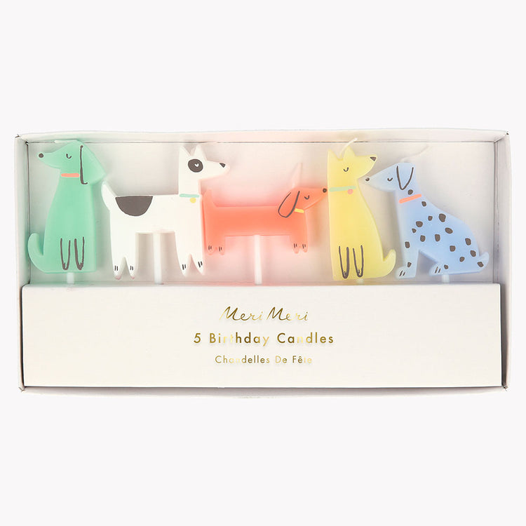5 bougies anniversaire chien pour décoration gateau annieversaire enfant