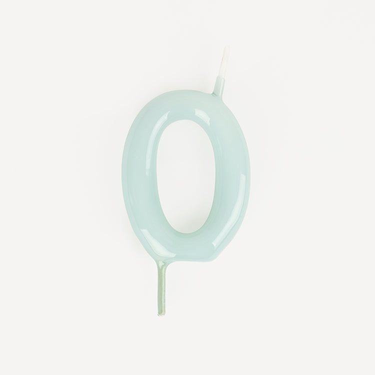Bougie anniversaire chiffre bleu 0 pour decoration gateau anniversaire