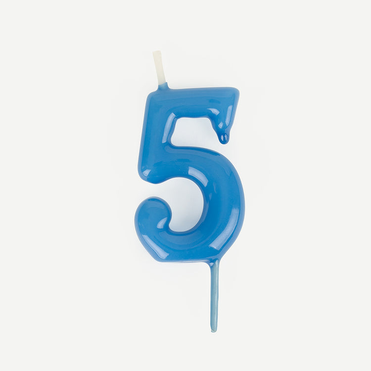 Bougies d anniversaire bleu 5 pour gateau anniversaire garcon 5 ans