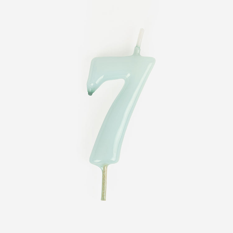 Bougies d anniversaire bleu 7 pour gateau anniversaire garcon 7 ans