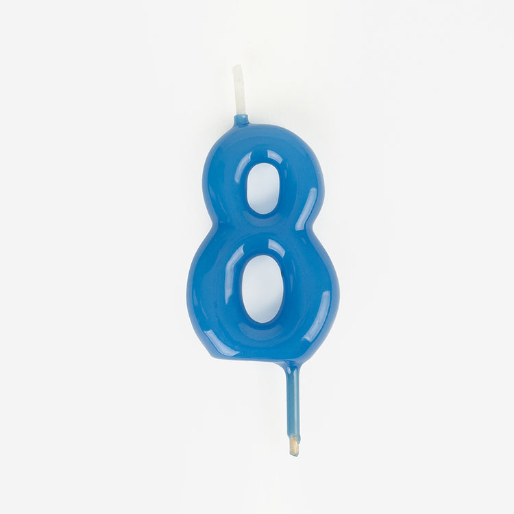 Bougies d anniversaire bleu 8 pour gateau anniversaire garcon 8 ans