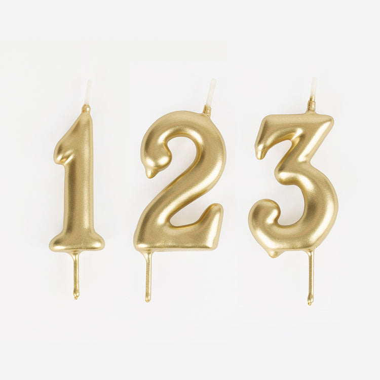 Bougies d'anniversaire My Little Day : bougie chiffre doré d'anniversaire