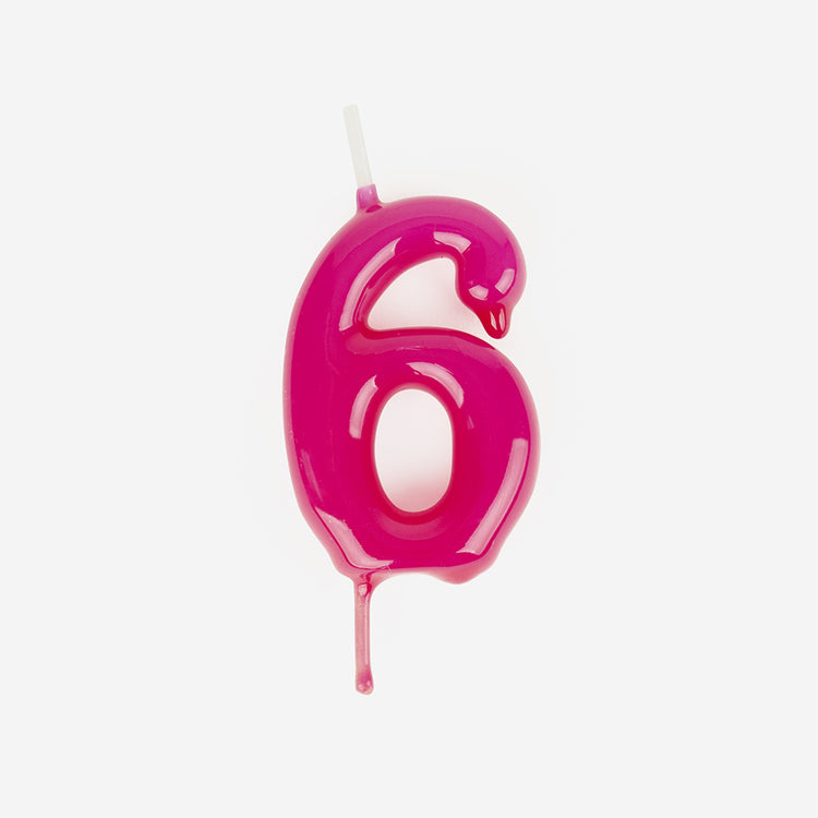 Bougies d anniversaire rose 6 pour gateau anniversaire fille 6 ans