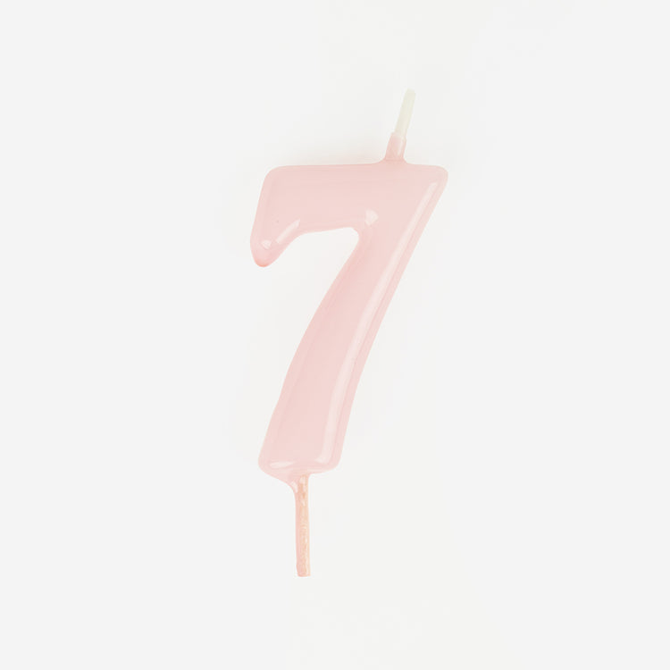 Bougies d anniversaire rose 7 pour gateau anniversaire fille 7 ans