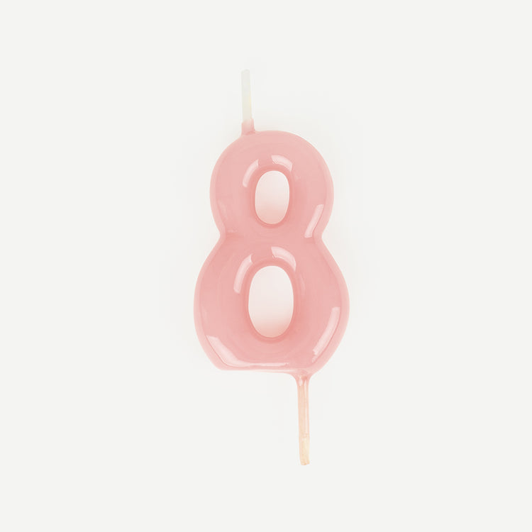 Bougies d anniversaire rose 8 pour gateau anniversaire fille 8 ans