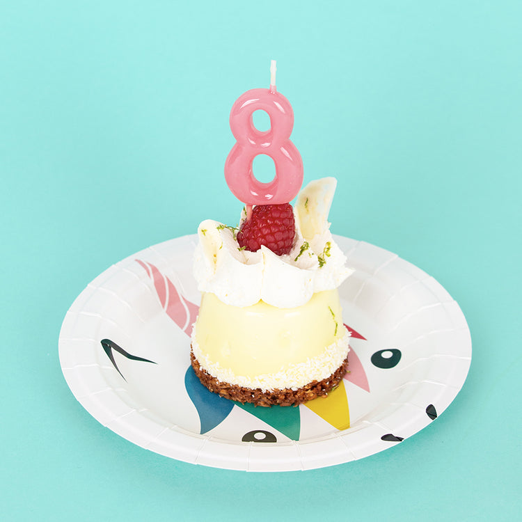 Bougies d anniversaire rose 8 pour gateau anniversaire fille 8 ans