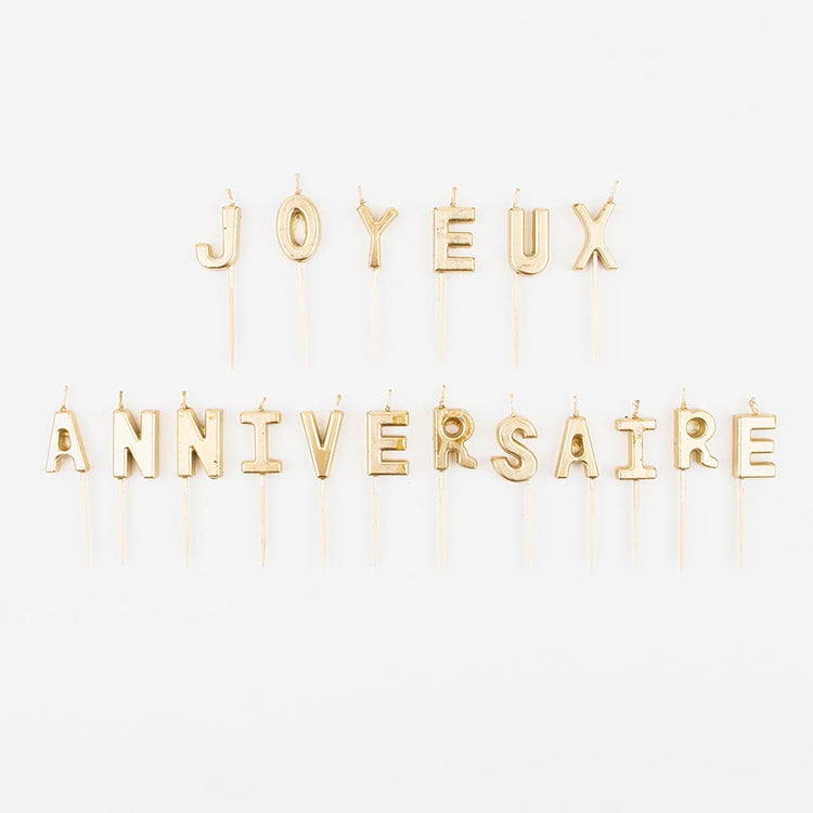 Belles bougies dorées joyeux anniversaire pour un anniversaire gold