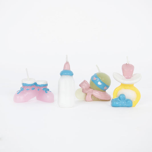 4 bougies pour décoration de gateau d'anniversaire bébé 1 an