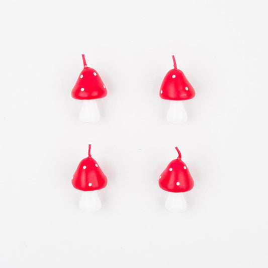 Bougies anniversaire champignon pour fete à thème animaux des bois