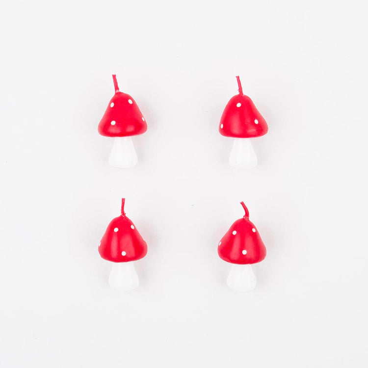 Bougies anniversaire champignon pour fete à thème animaux des bois