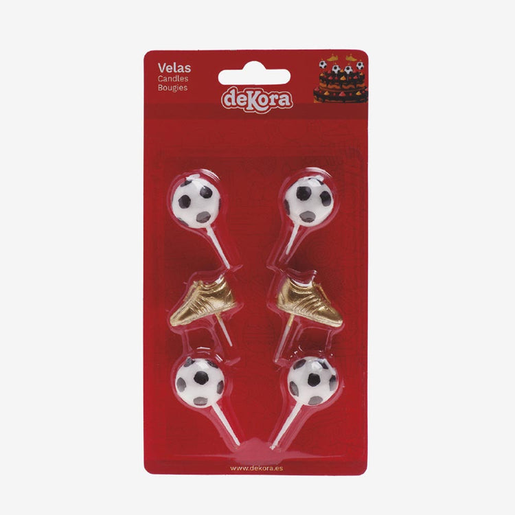 Anniversaire foot : deco de ateau avec bougies anniversaire