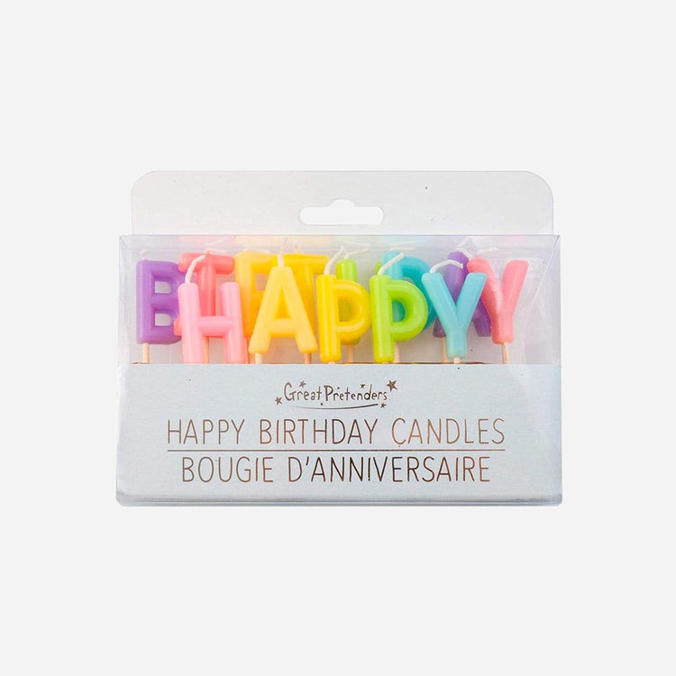 Bougies happy birthday multicolores pastel chez My Little Day