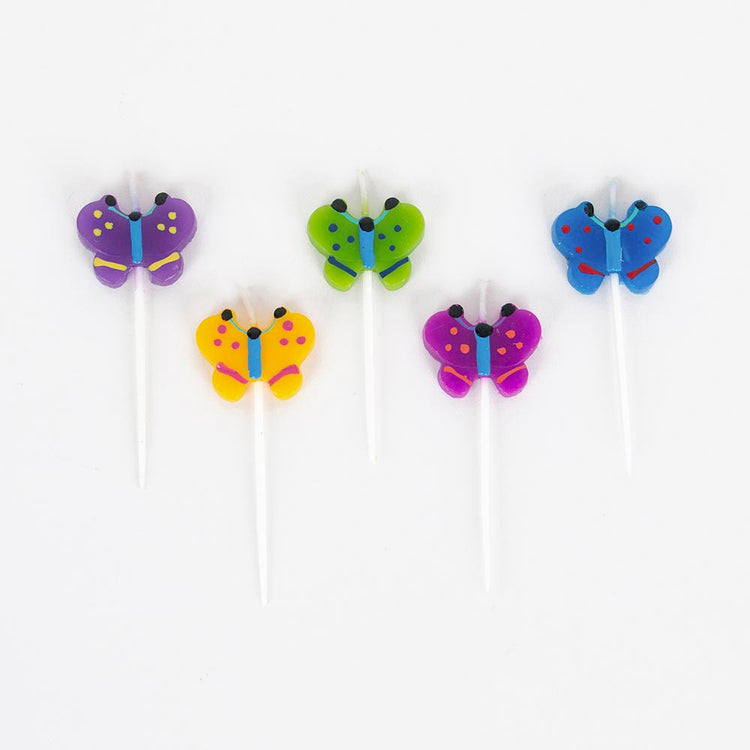 Anniversaire papillon : 5 bougies anniversaire papillon colorées